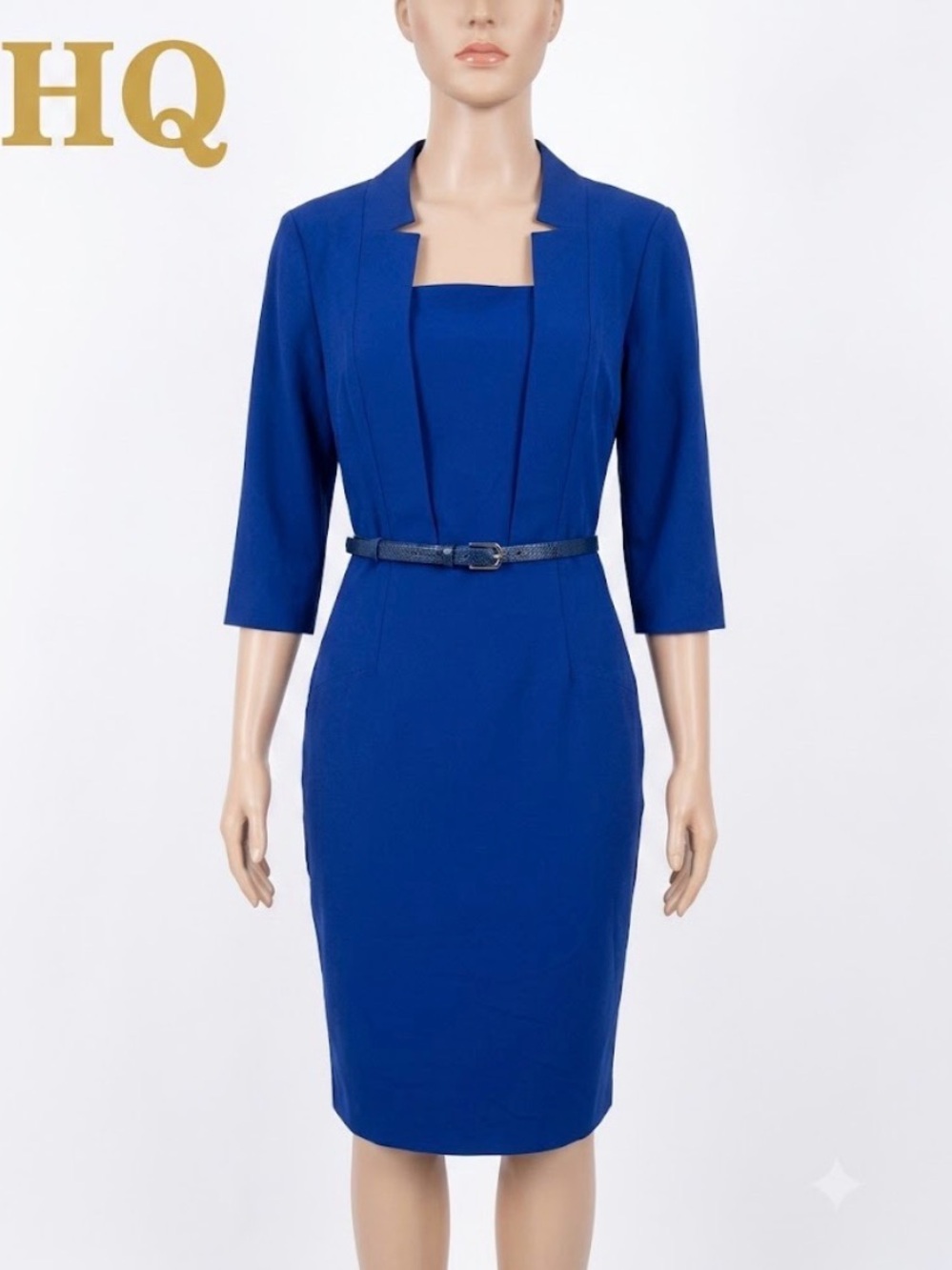 ANTONIO MELANI Cobalt Blue Sheath Dress with Matching Jacket